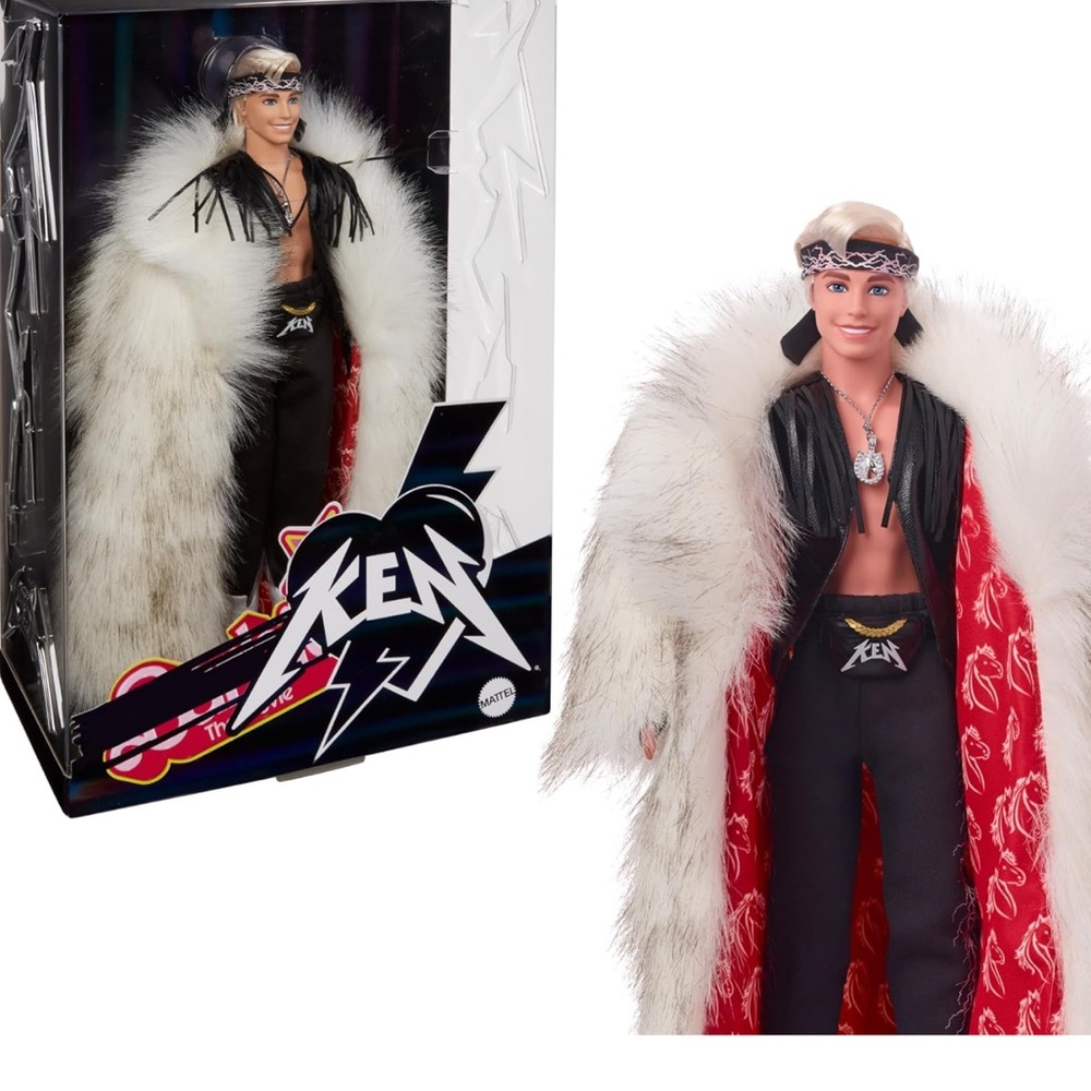Ken Doll with White Fur Coat. From Barbie the Movie NRFB